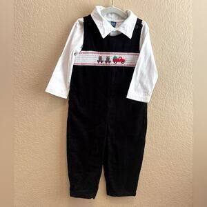 NWT smocked Christmas Jon Jon outfit